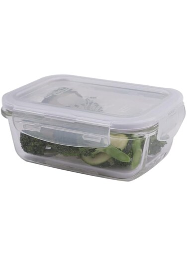 Locknlock Llg422 Container, Clear, W 14.8 X H 11.4 X L 7.0 Cm, 1.58-Cup, Rectangle, Glass