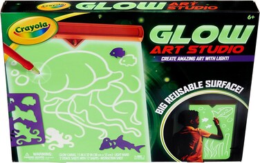 Crayola Glow Art Studio: Light-up drawing pad - Mess-free glowing art - Artistic playtime set - Interactive drawing toy