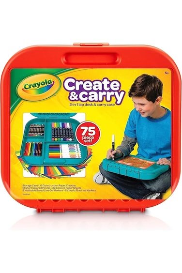 Crayola Create &amp; Carry 2-in-1 Lap Desk &amp; Carry Case 75pcs Set