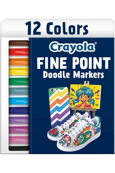 Crayola Doodle &amp; Draw Fine Point Doodle Markers 12ct CY58-8312