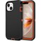Xg-Tech Apple Iphone 13 / Iphone 14 / Iphone 15 / Iphone 16E Case (6.1") Rugged Case Heavy Duty Shockproof Dust/Drop Proof 3 In 1 Full Body Cover, Orange