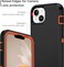 Xg-Tech Apple Iphone 13 / Iphone 14 / Iphone 15 / Iphone 16E Case (6.1") Rugged Case Heavy Duty Shockproof Dust/Drop Proof 3 In 1 Full Body Cover, Orange