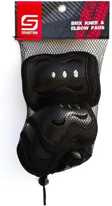 طقم واقيات الركبة والمرفق والمعصم من سبارتان، وسادة إسفنجية مع أغطية بلاستيكية صلبة منزلقة، بطانة من الصوف الناعم، أحزمة فيلكرو مرنة، واقي متعدد المفاصل للدراجات البخارية