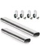 4basix 95cm Wardrobe Bar, Wardrobe Hanging Rod, Closet Shelf &amp; Rod Brackets, Oval Closet Rail Custom Cut To Size + End Support and Screws, Chrome Plated (2)