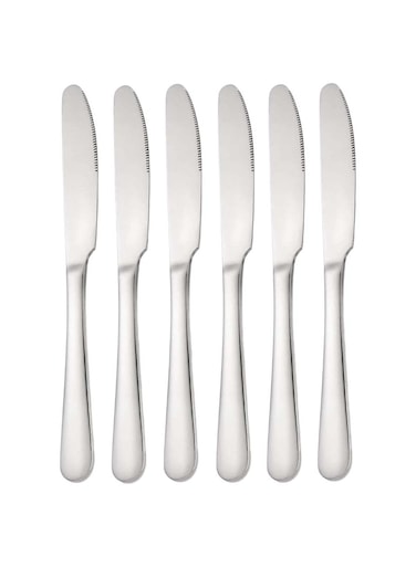 6-Piece Stainless Steel Dinner Knife Set 20.4cm, Durable &amp; Elegant Design
