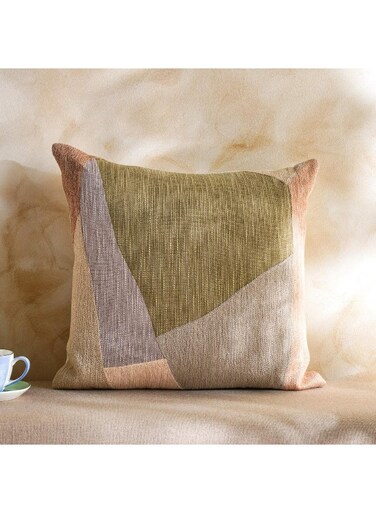 Home Crewel Mosaic Linen Embroidery Down Feel Filled Cushion - 50x50cm Iron