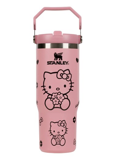 كوب Stanley IceFlow من الفولاذ المقاوم للصدأ مع غطاء قابل للطي وقشة   سعة 30 أونصة (0.99 لتر) - زجاجة ماء معزولة حرارياً للاستخدام في المنزل أو المكتب أو السيارة