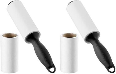 Royalford Rf9655 10 Cm 60 Sheet 2 Pieces Set Lint Roller, Black (Pack of 2)