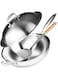 Angju Wok Pan - Non-Stick Stainless Steel Stir Fry Pans With Domed Lid &amp; Bamboo Spatula - Scratch Proof Cookware For Gas, Induction Or Electric Stove