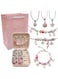 Beauenty Bracelet Making Kit for Girls,68PCs Charm Bracelets Kit with Jewelry Box, Jewelry Charms, Bracelets for DIY Craft, Jewelry Gift for Adults and Kids，Present For 8-12 Year Old Girl (pink)