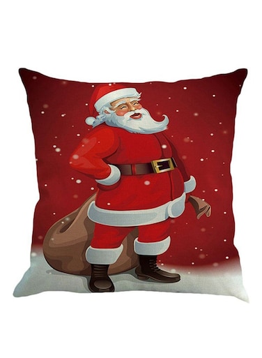 Flax Pillow Cover Red/White/Brown