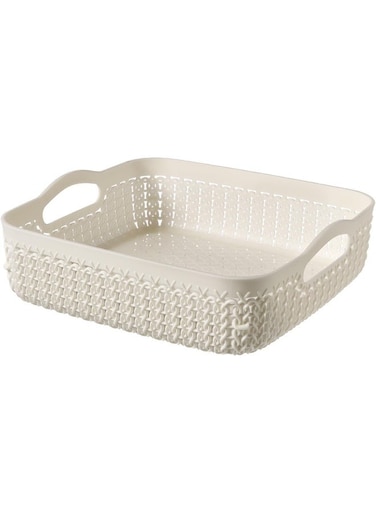 Knit Mini Basket Square 2.8L Off White Color