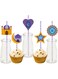 Aowin 24 Pcs Ramadan Paper Straw Decor Set,Eid Mubarak Striped Decorative Straws,Mardi Gras Party Straws for Ramadan Festival Birthday Party,Disposable Paper Drinking Straw for Eid Decorations(A)