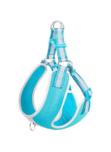 Fida Reflective TQ Adjustable Dog Harness, Lightweight Soft Mesh Extra Small Light Blue