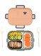 Lunch Box for Kids Adults, 800ml Bento Lunch Box with Stainless Steel Lunch Containers Tray 3-Compartment, Leak-proof Bento Boxes for Kids Food Snack Containers for School Outdoors (Pink)