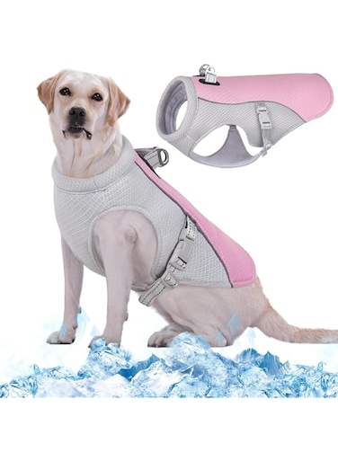 Kuoser Cooling Vest for Dogs, Dog Cooling Coat for Hot Summer Days, Breathable &amp; Reflective Safety Vest for Small, Medium Dogs, Cooling Jacket for Outdoor Activities, Hiking, Training
