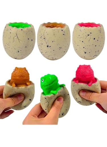 Lonimia Dinosaur Egg Squeeze Toys, Squishy Dinosaur toys, 3 PCS TPR Material Non-Stick Pop-up Squeeze Portable Stress Relief Toys, Suitable For People Over 3 Years Old