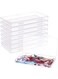 BENECREAT 8 Pack 6.5x3.5x0.6 Inch Rectangle Clear Plastic Storage Box with Double Hinged Lids for Photo, Pencil, Craft Tools, and Other Small Accessories