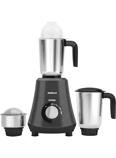 Havells 750W Hydro Neo Mixer Grinder with 1.5L Liquidizing Jar, 1.5L Wet and Dry Jar, 0.4L Chutney Jar, Grey