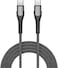 SEEKEN Type-C TO C 1M Cable - Grey, Fast Charging, Braided Cable, Premium Design, High-Quality. Fast Charging