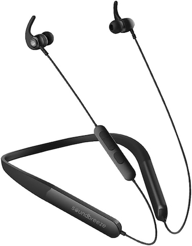 SEEKEN Soundbreeze Wireless Bluetooth Neckband Headphones - Black, 40 Hours Playtime, Magnetic Cable, Premium Design, High-Quality.