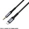 SEEKEN Type-C to AUX 3.5mm Jack 1M Cable -Black, Braided Cable, AUX, Premium Design, High-Quality.