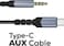SEEKEN Type-C to AUX 3.5mm Jack 1M Cable -Black, Braided Cable, AUX, Premium Design, High-Quality.