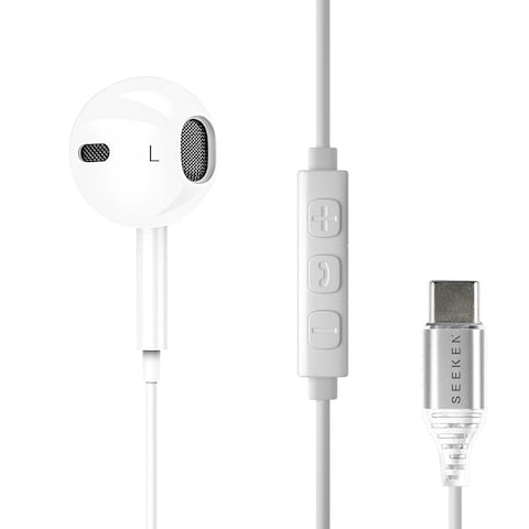SEEKEN Mono C Earphones - White   High-Resolution Audio   Long Battery Life   Premium Design   High-Quality.