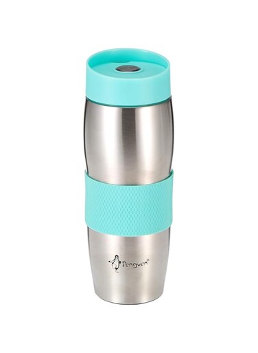 Penguen 0.36 L Vacuum Travel Mug - Green And Silver