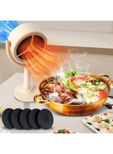 ROUNY Portable Range Hood,2-Speed Desktop Range Hoods with 6 Changeable Filters,Adjustable Hanging Low Noise Strong Suction Portable Exhaust Fan for Outdoor BBQ,Cooking,Hot pot,Kitchen,RV