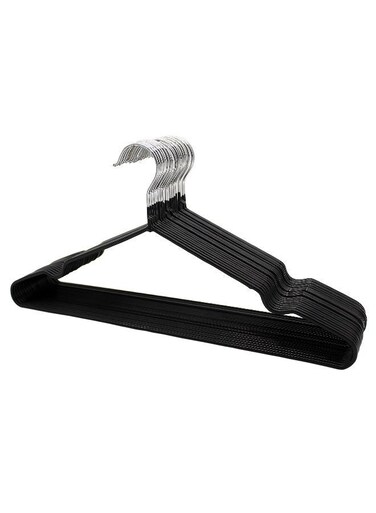 Hangers For Shirt Coat Trousers Strong Anti Slip And Space Saving Rubber Coated 40 Cm Black 40cm