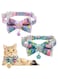 OBABO [Upgrade] 2 Pcs Cat Collars, Floral Bow Collar with Bell, Removable Cat Collar with Tie, Cute cat Collar for Cats and Puppies (Purple+Green)