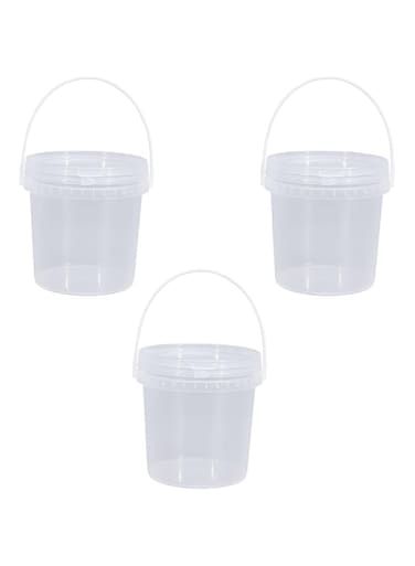 MAGICLULU 3pcs Lobster Packing Bucket Food Container Pickle Handle Bucket Container with Lid - Packing Buckets Food Storage Buckets with Lids Pet Jellyfish White 3l Food Grade