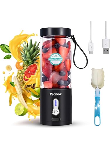 AquaFalcon Portable USB Blender 530ml with 4000 mAh Rechargeable Battery Lightweight &amp; Compact Design 6-Point Stainless Steel Blades   Fresh Fruit Juicer Powerful Mini Blender   Safe &amp; Durable Travel