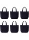 Pertion 6 Pack Small Canvas Tote Bags, 9x8x4inch Reusable Cotton Shopping Bags Bulk DIY Mini Tote Bag Gift Bags
