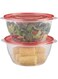 Rubbermaid TakeAlongs Serving Bowl Food Storage Containers, 15.7 Cup, Tint Chili, 2 Count