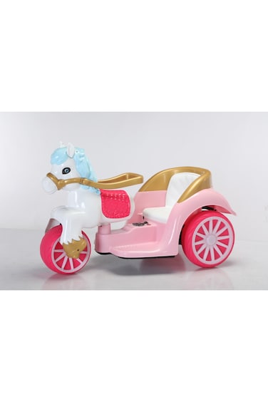 Colorland Kids Ride-On Carriage with Lights and Music Pink - Toddler Ride-On Toy (Ages 1-3)