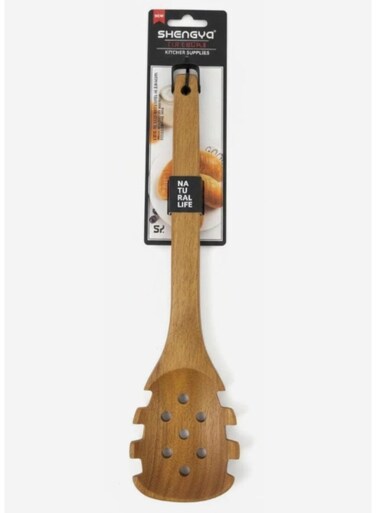 Wooden Pasta Serving Spoon &acirc;&euro;&ldquo; Ideal for Spaghetti &amp; Noodles, Scratch-Safe Design (30 cm)