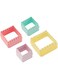 RoyalFord 4Pc Double Side Square Cookie Cutter1X36, Silver