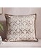 Home Magnolia Hand Embroidered Down Alternative Filled Cushion 50x50cm - Brown