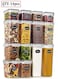 Pack of 14 Air Tight Lid Food Storage Container Space Saving Plastic Cereal Keeper Boxes
