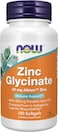 Now Foods Zinc Glycinate 120 Softgels, 30 mg Albion TRAACS Zinc, With 250 mg Pumpkin Seed Oil, Immune Support