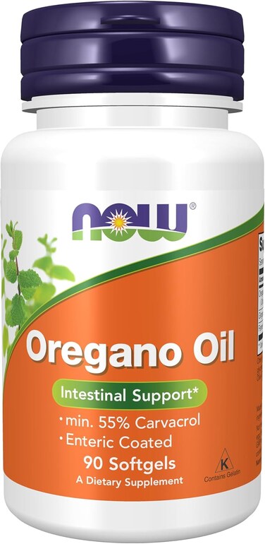 Now Foods Oregano Oil 90 Softgels, Intenstinal Support,min. 55% Carvacro,Entric Coared Softgel,