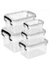 5PCS Storage Box Set   Clear Multi-Size Plastic Organizers with Secure Locks and Lids