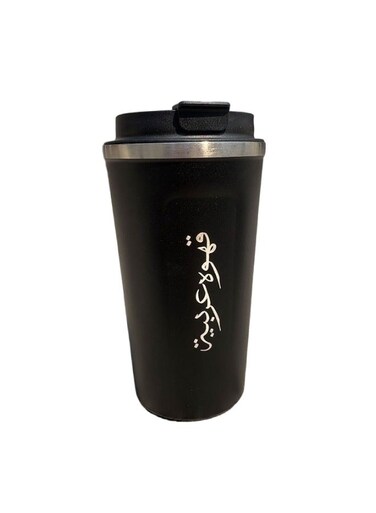 black stainless steel coffee cup thermos Muslim cup with lid