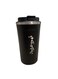 black stainless steel coffee cup thermos Muslim cup with lid