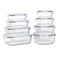 Auroware 8 Pack of Glass Containers with Leak Proof Airtight Lid, BPA Free, Dishwasher Microwave Freezer Safe, Food Storage Containers office school Lunch Healthy &amp; Safe