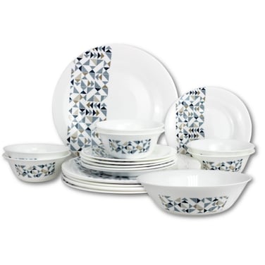 Melrich 20 Pcs Opal ware Dinner Set Dinner plate. Dessert plate, Bowls BPA Free Stylish and Durable, Dishwasher &amp; MIcrowave safe