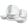 Melrich 20 Pcs Opal ware Dinner Set Dinner plate. Dessert plate, Bowls BPA Free Stylish and Durable, Dishwasher &amp; MIcrowave safe