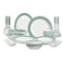 Melrich 26 Pcs Melamine Dinner Set Dinner and Soup plates, salad bowl, serving plate, lid bowl, soup spoon, curry and rice ladle and Bowls Dishwasher and Freezer safe Durable and Strong